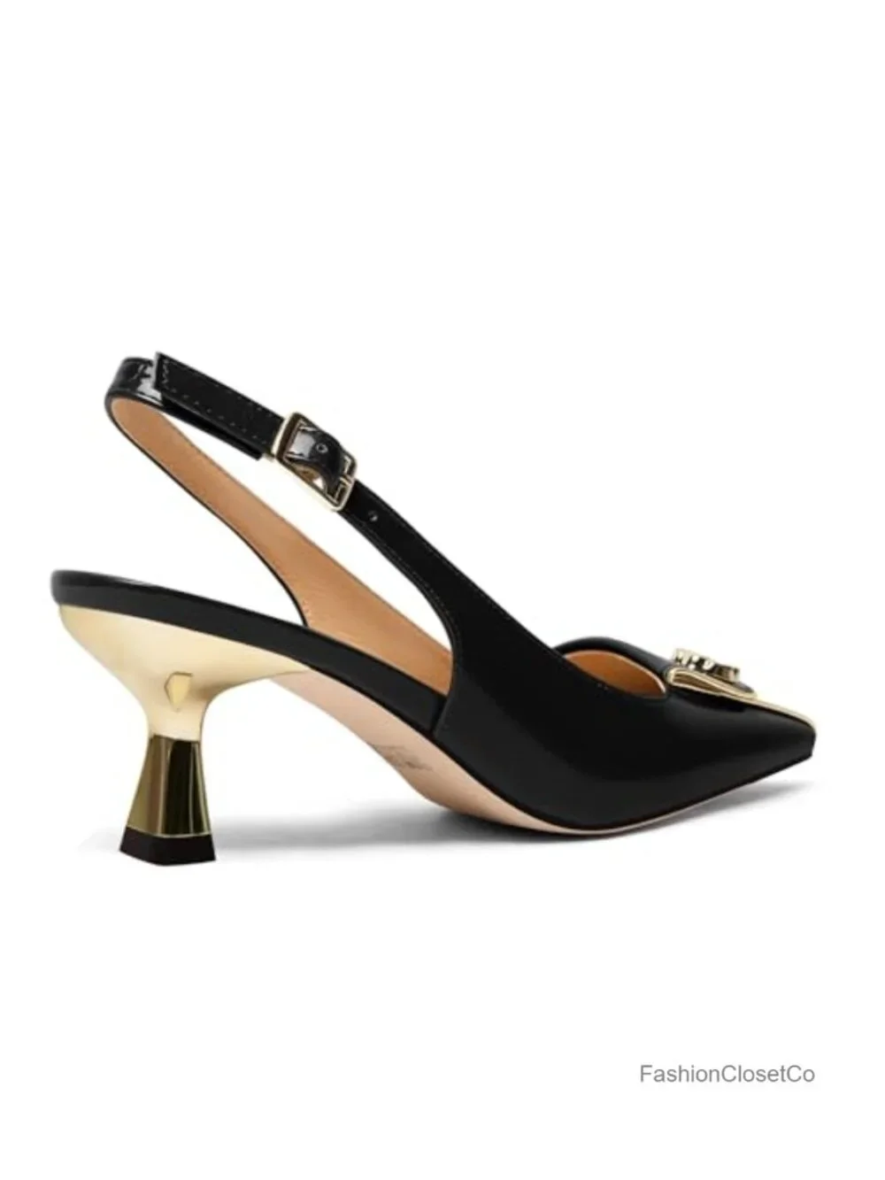 Women's Kitten Heels Slingback Square Toe Low Heel Pumps Closed Toe Matte Slip